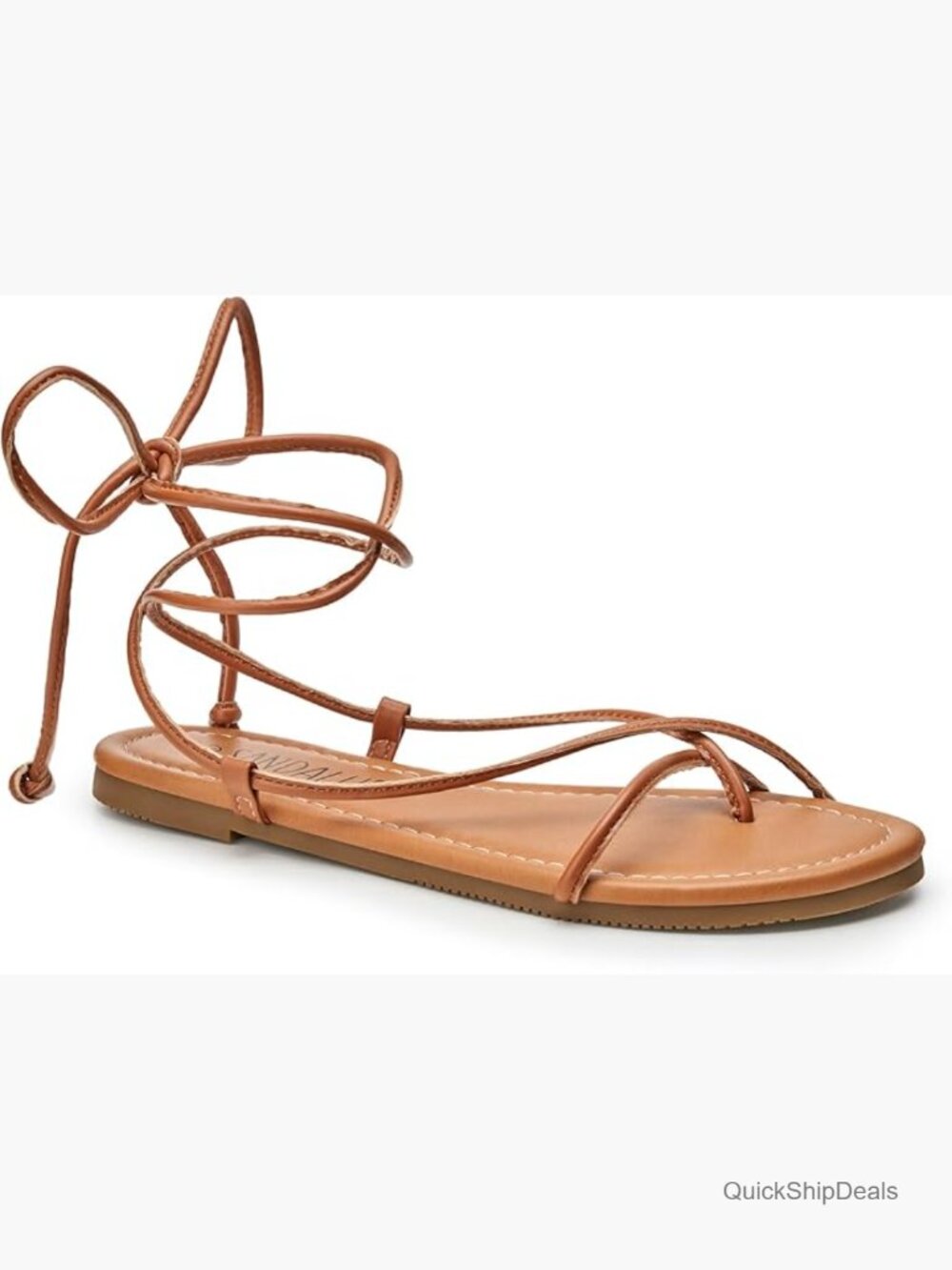 Leather Lace Up Ankle Strap Flat Sandals Dressy Gladiator